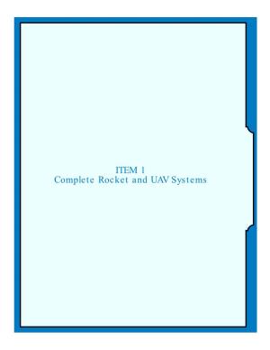 ITEM 1 Complete Rocket and UAV Systems Complete Rocket Y I ~ ITEM 1 and UAV