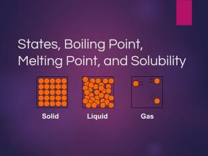 States, Boiling Point, Melting Point, and Solubility