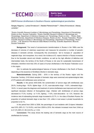 Human Dirofilariasis in Southern Russia: Epidemiological Peculiarities