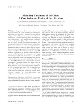 Medullary Carcinoma of the Colon: a Case Series and Review of the Literature