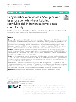 Copy Number Variation of IL17RA Gene And