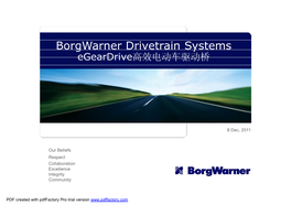 Borgwarner Egeardrive(For Customer)