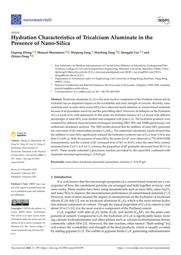 Hydration Characteristics of Tricalcium Aluminate in the Presence of Nano-Silica