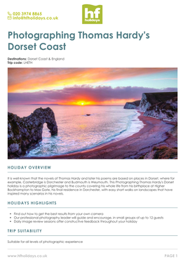 Photographing Thomas Hardy's Dorset Coast