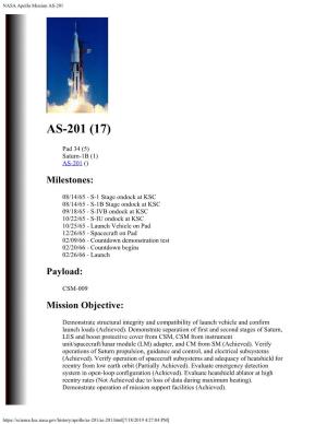NASA Apollo Mission AS-201
