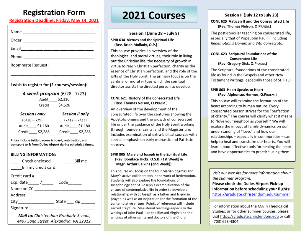 2021 Registration Form
