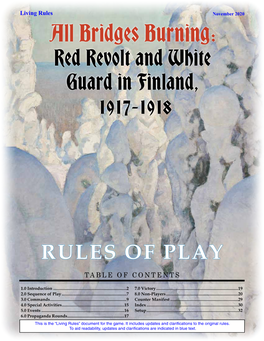 Rules of Play Table of Contents