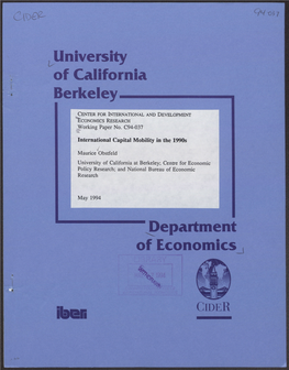 University of California Berkeley Department of Economics , 4?Fi
