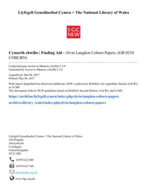 Alvin Langdon Coburn Papers, (GB 0210 COBURN)