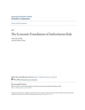 The Economic Foundations of Authoritarian Rule