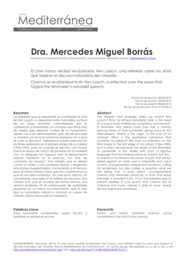 Dra. Mercedes Miguel Borrás Profesora Contratada Doctora (Permanente)