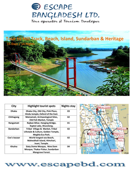 Tour to Hill Track, Beach, Island, Sundarban & Heritage