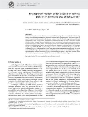 First Report of Modern Pollen Deposition in Moss Polsters in a Semiarid Area of Bahia, Brazil1