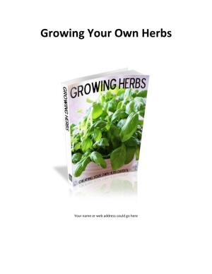 Growing Herbs Can Be