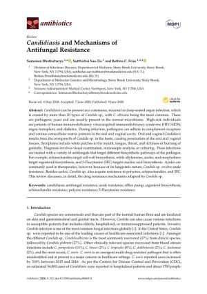 Candidiasis and Mechanisms of Antifungal Resistance