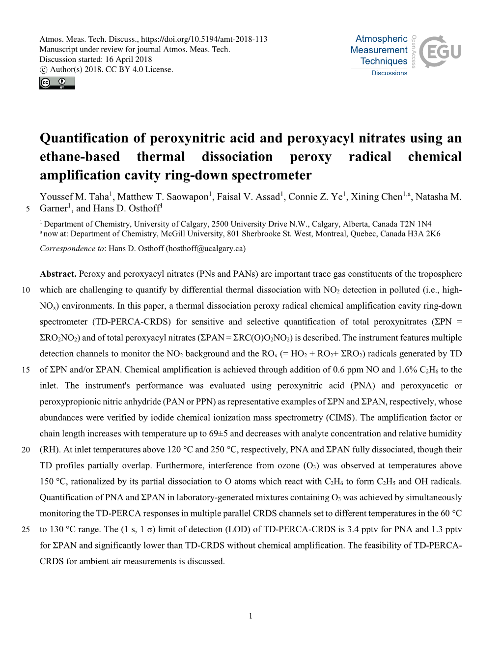 Quantification of Peroxynitric Acid and Peroxyacyl Nitrates Using an Ethane