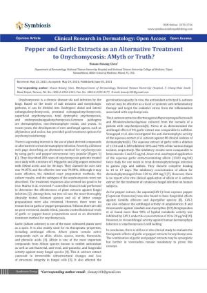 Pepper and Garlic Extracts As an Alternative Treatment To