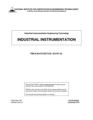 Industrial Instrumentation Engineering Technology
