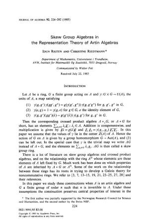 Skew Group Algebras in the Representation Theory of Artin Algebras