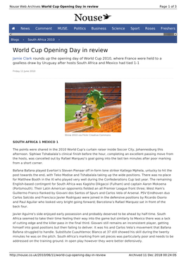 World Cup Opening Day in Review | Nouse