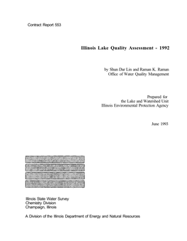 Illinois Lake Quality Assessment - 1992