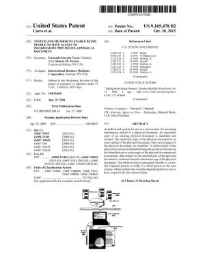 (12) United States Patent (10) Patent No.: US 9,165,478 B2 Carro Et Al
