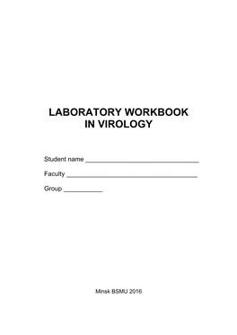 Laboratory Workbook in Virology