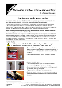 PS 80 How to Use a Model Steam Engine