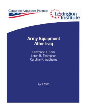 Army Equipment After Iraq