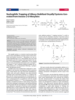 Nucleophilic Trapping of Alkoxy-Stabilized Oxyallyl Systems Gen- Erated from Inosose 2-O-Mesylates