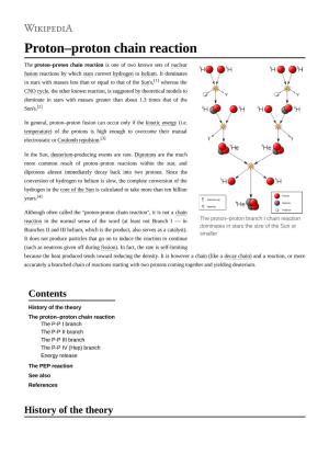 Proton–Proton Chain Reaction
