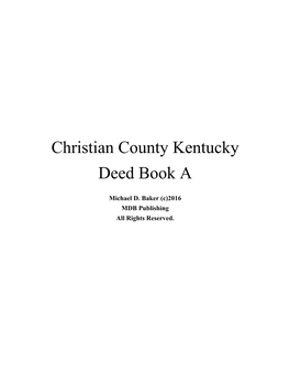 Christian County Kentucky Deed Book A