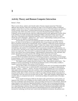 Activity Theory and Human-Computer Interaction