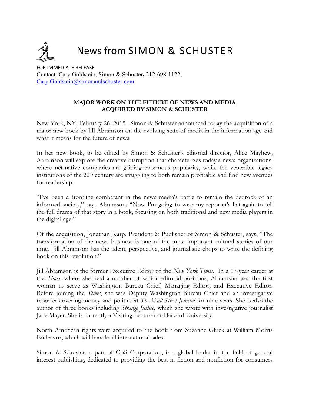 News from SIMON & SCHUSTER