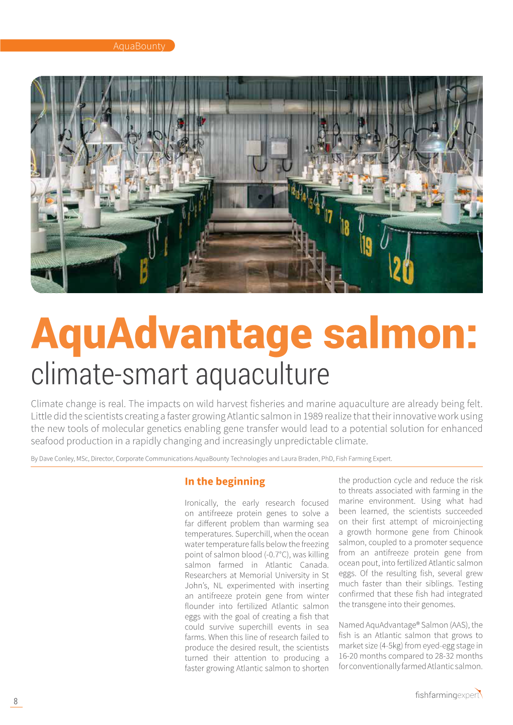 Aquadvantage Salmon: Climate-Smart Aquaculture Climate Change Is Real