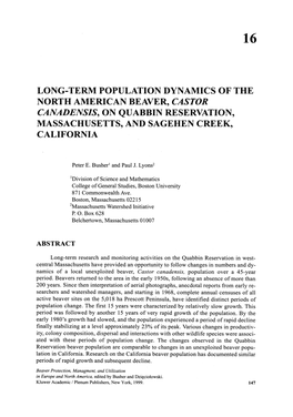 Beaver Population Study