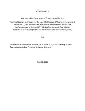 PFAS MCL Technical Support Document