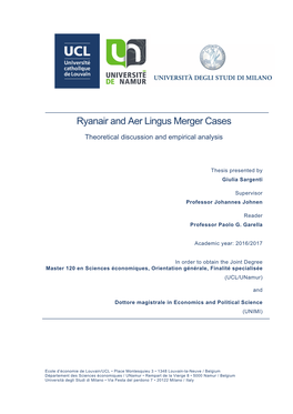 Ryanair and Aer Lingus Merger Cases