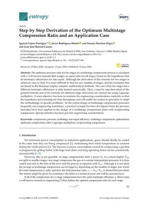 Step by Step Derivation of the Optimum Multistage Compression Ratio and an Application Case