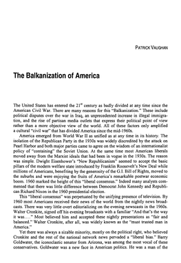The Balkanization of America
