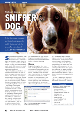 The Beagle Desktop Search Engine SNIFFERSNIFFER DOGDOG