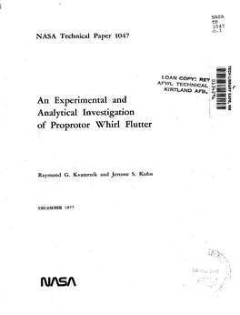 An Experimental and Analytical Investigation of Proprotor Whirl Flutter