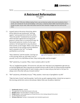 A Retrieved Reformation by O