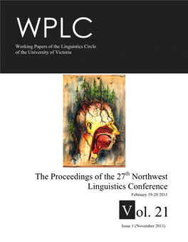 V Ol. 21 Issue 1 (November 2011) Working Papers of the Linguistics Circle of the University of Victoria
