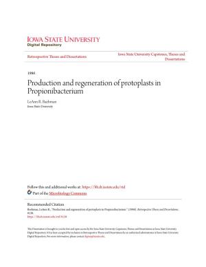 Production and Regeneration of Protoplasts in Propionibacterium Leann R