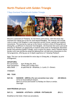 North-Thailand with Golden Triangle