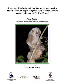 Slow Loris and Capped Langur in the Protected Areas of Assam, India and Its Feeding Ecology