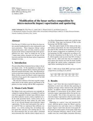 Modification of the Lunar Surface Composition by Micro-Meteorite Impact Vaporization and Sputtering