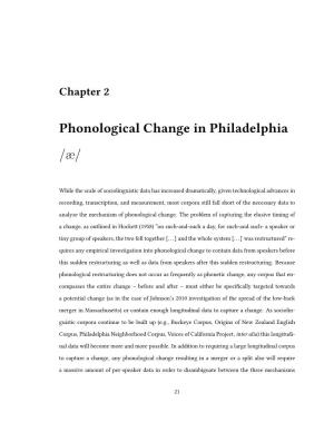 Phonological Change in Philadelphia /Æ