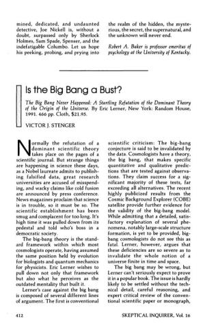 Is the Big Bang a Bust? the Big Bang Never Happened: a Startling Refutation of the Dominant Theory of the Origin of the Universe